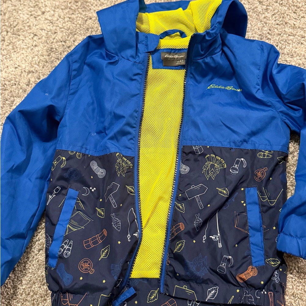 Eddie Bauer Blue and Yellow Kids Jacket